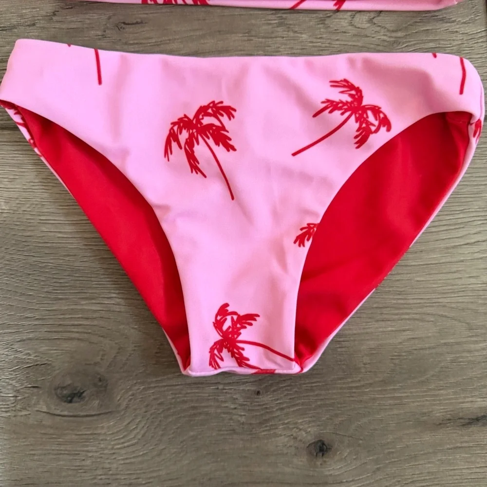Feather 4 Arrow Pink Palm Tree Kids Swim Set Size 2T